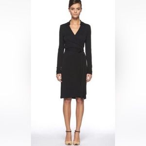DVF Diane Von Furstenberg New Jeanne Two Black Wrap Dress 12